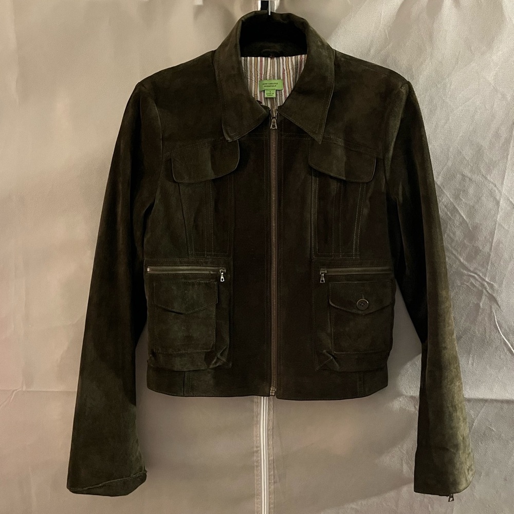 Olive Green John Carlisle Suede Jacket